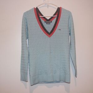 Lacoste Cotton & Cashmere blend V-Neck sweater Women Size small